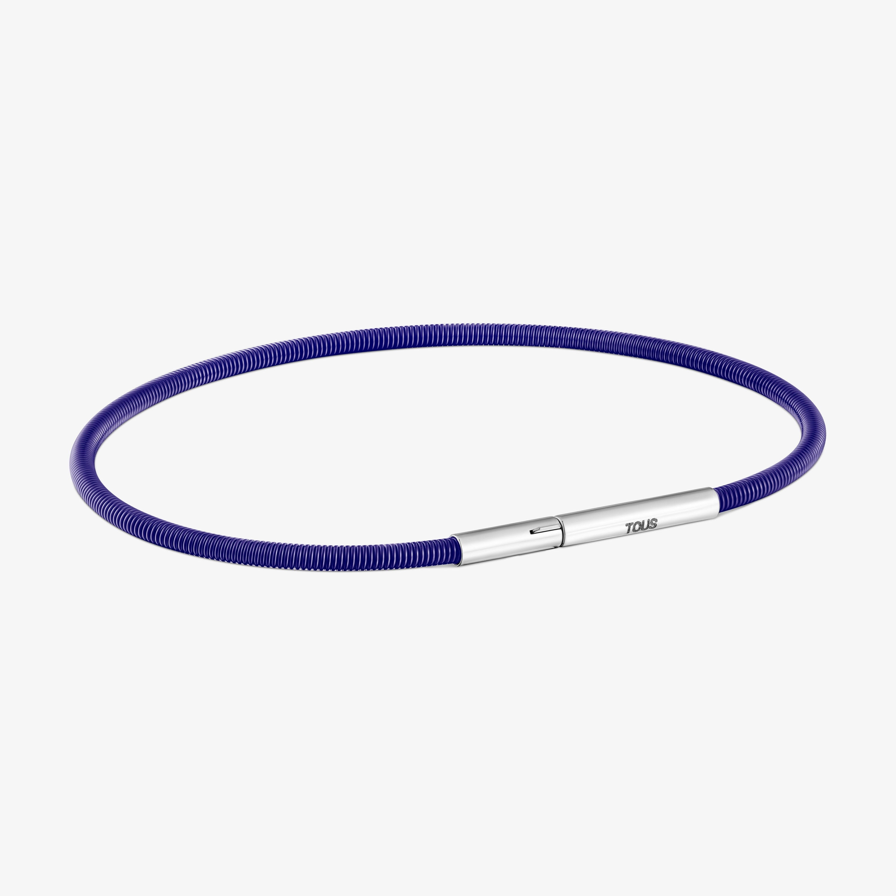 Mesh Tube lilac IP steel Bracelet 17 cm