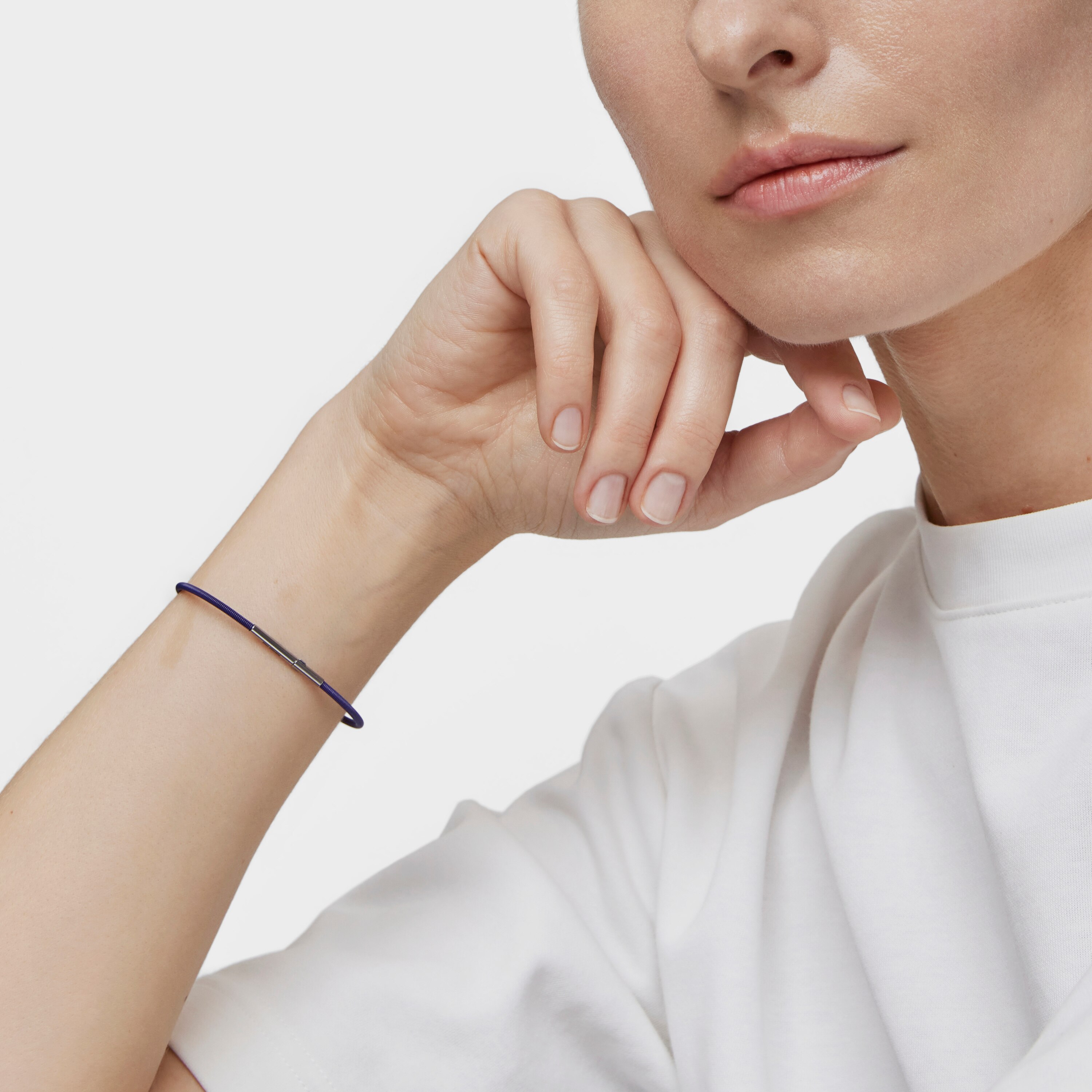 Mesh Tube lilac IP steel Bracelet 17 cm