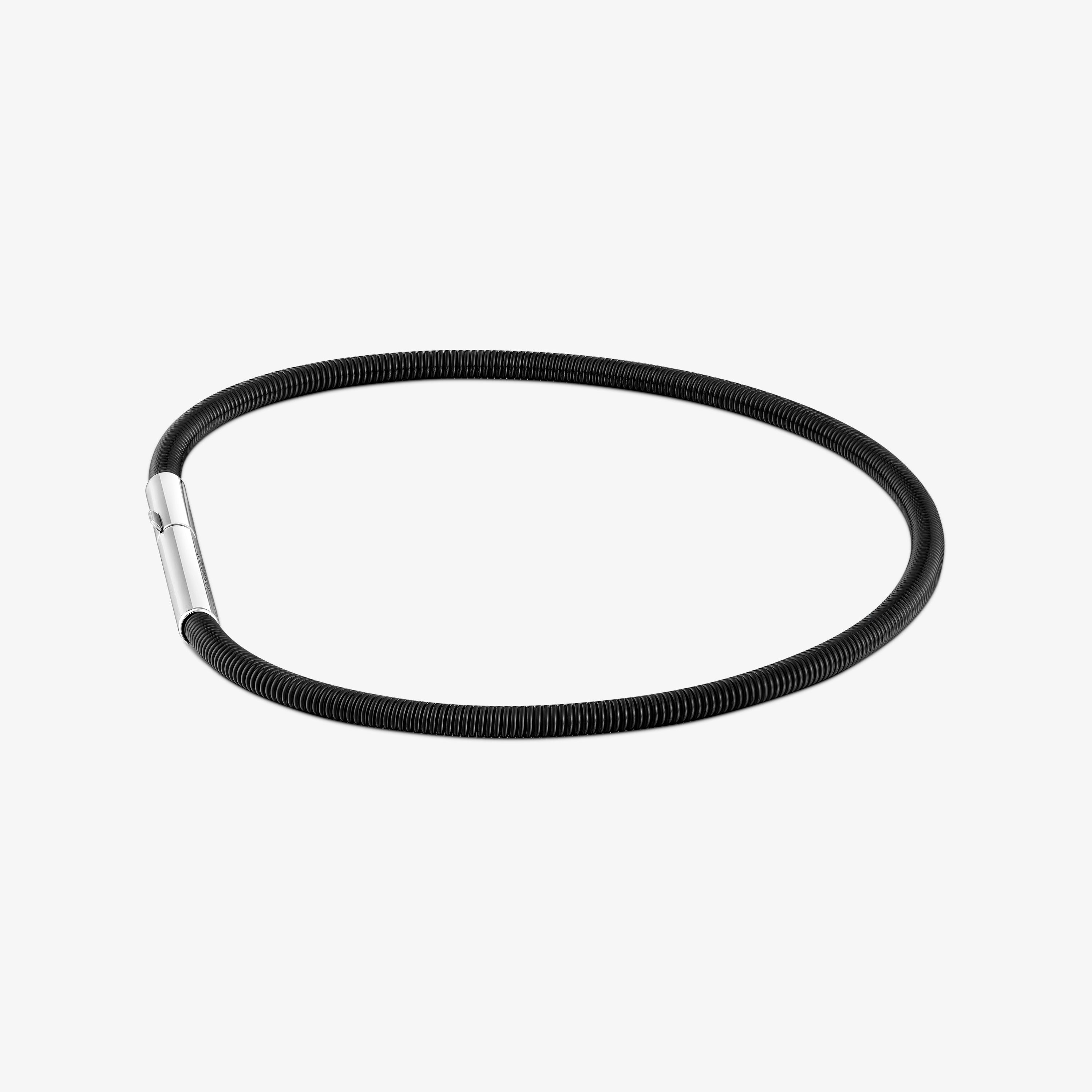 Mesh Tube black IP steel Bracelet  cm