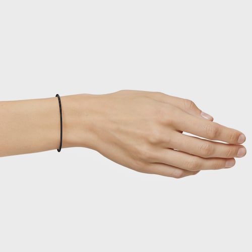 Mesh Tube black IP steel Bracelet 17 cm