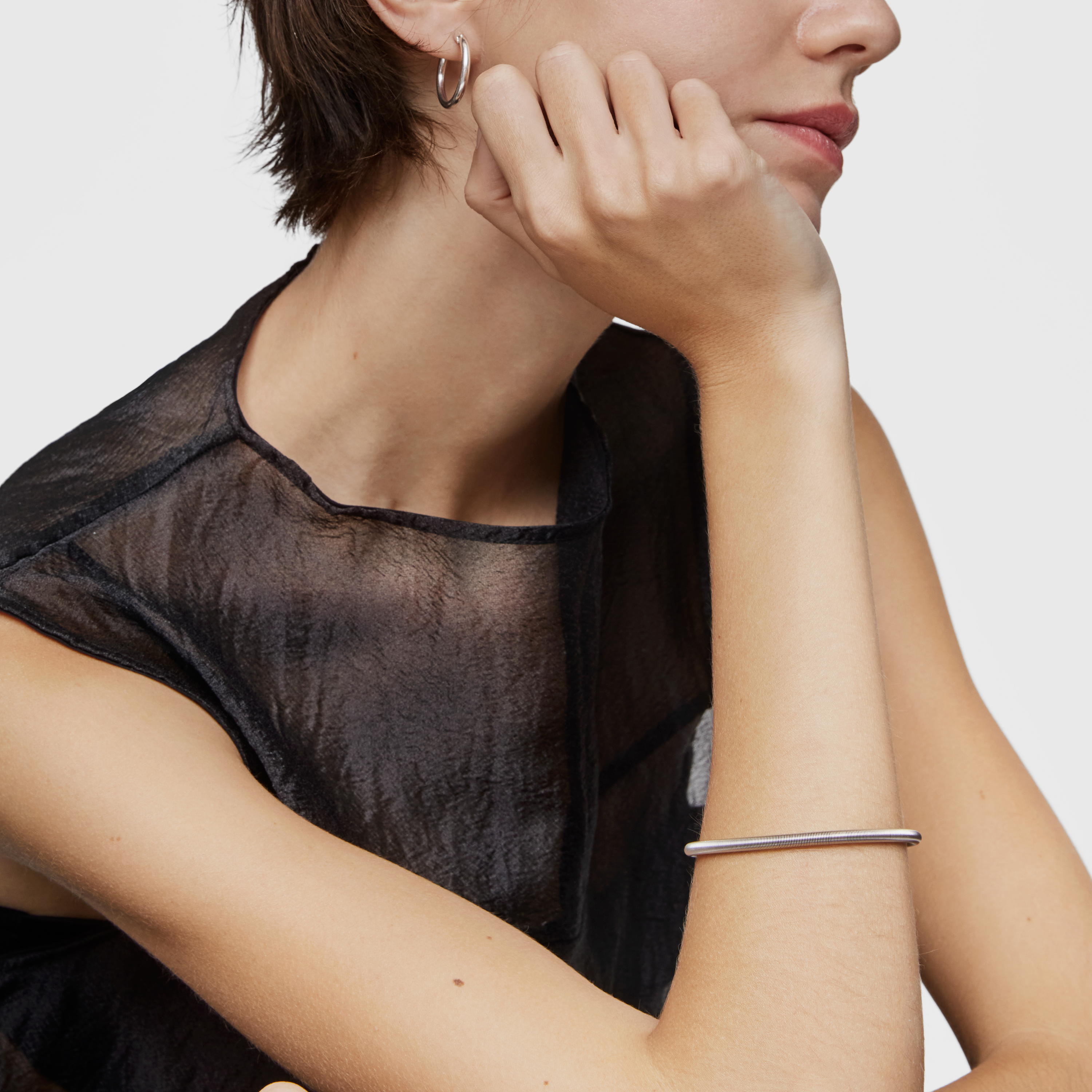 Mesh Tube steel Bracelet 19 cm