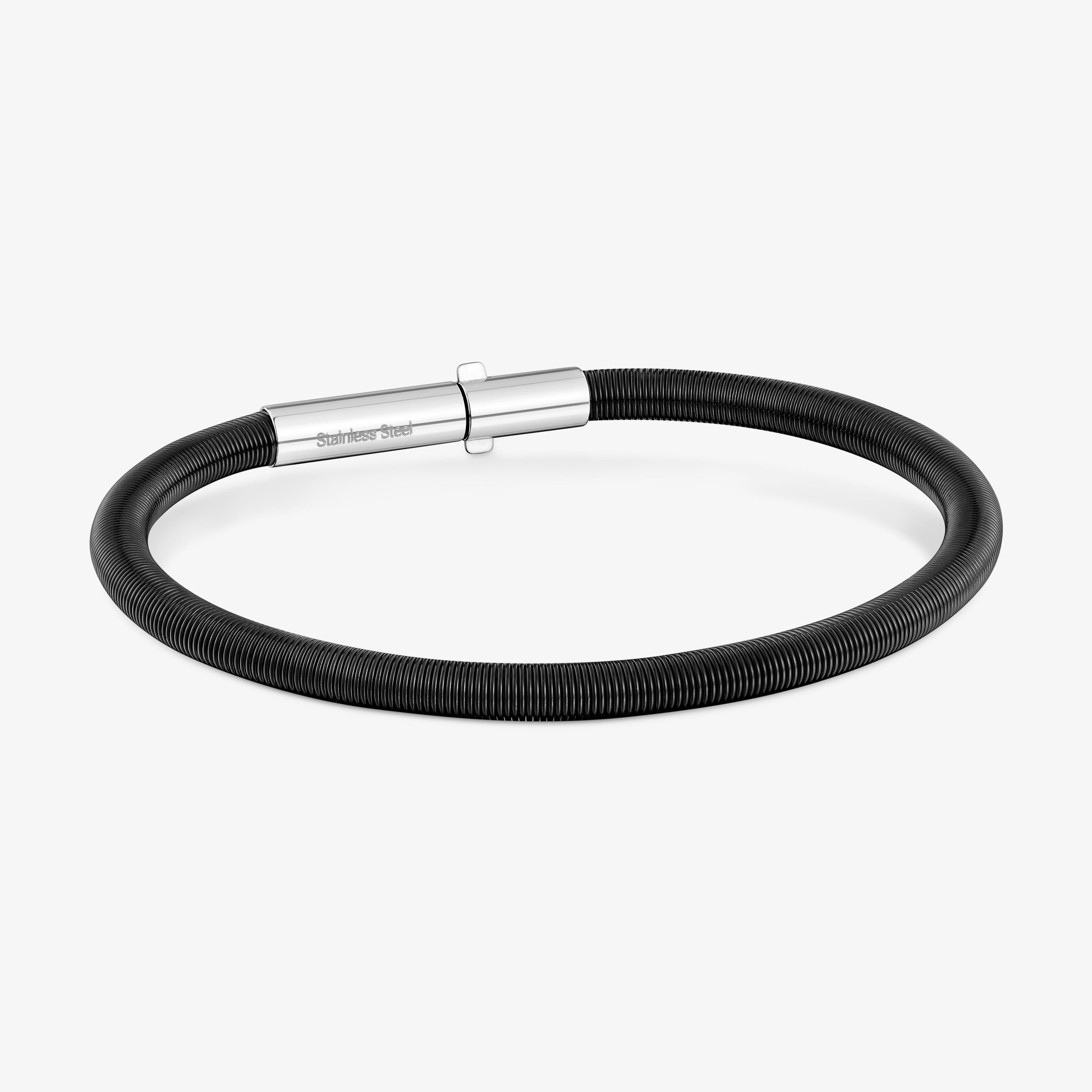 Mesh Tube black IP ´steel Bracelet 17.5 cm