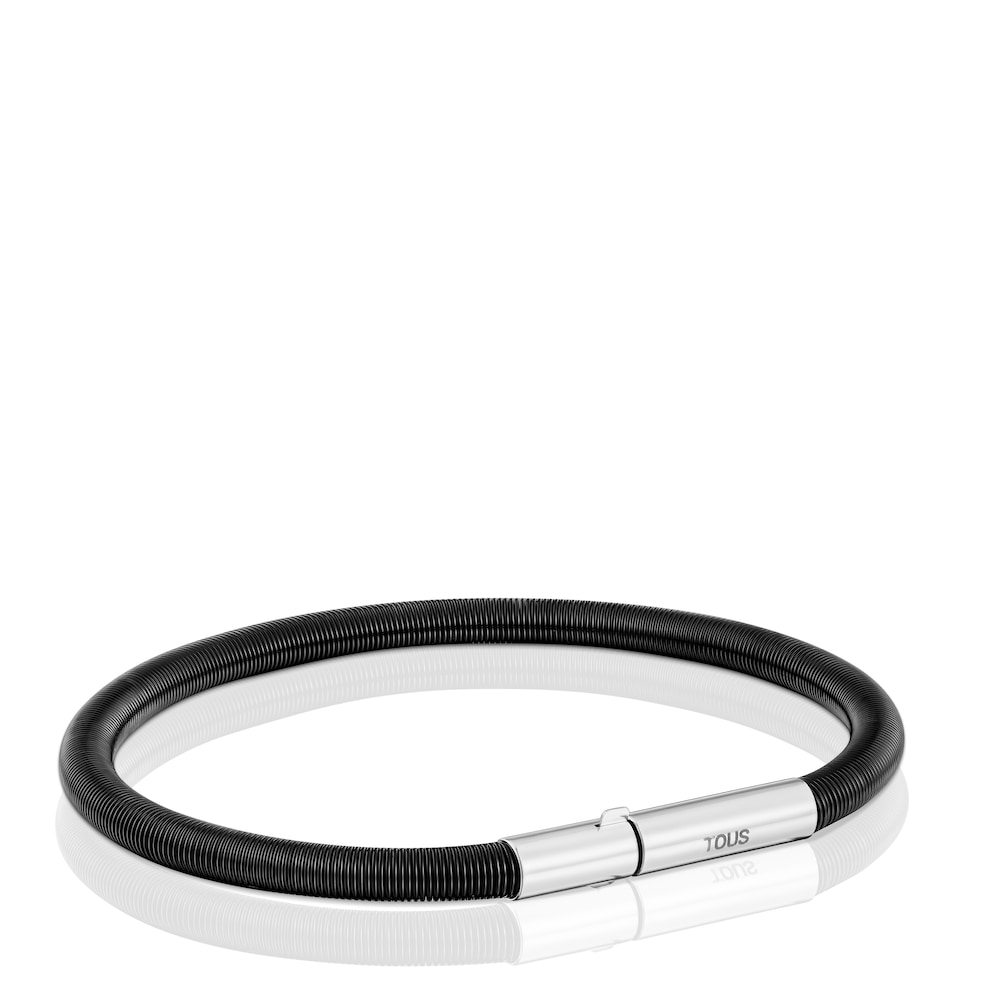 Pulsera de acero IP negro 17,5 cm Mesh Tube Pulsera de acero IP negro 17,5 cm Mesh Tube