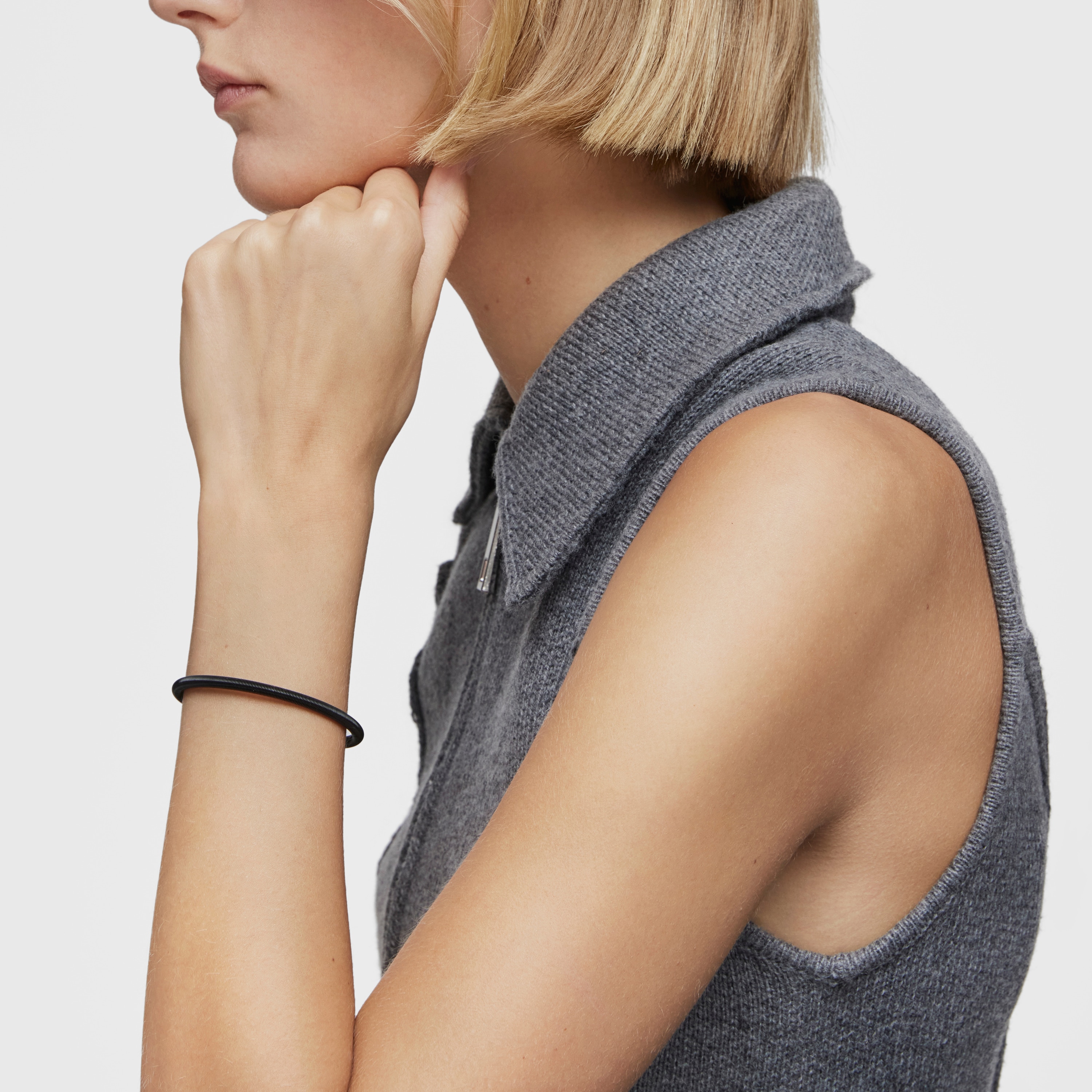 Mesh Tube black IP ´steel Bracelet 17.5 cm