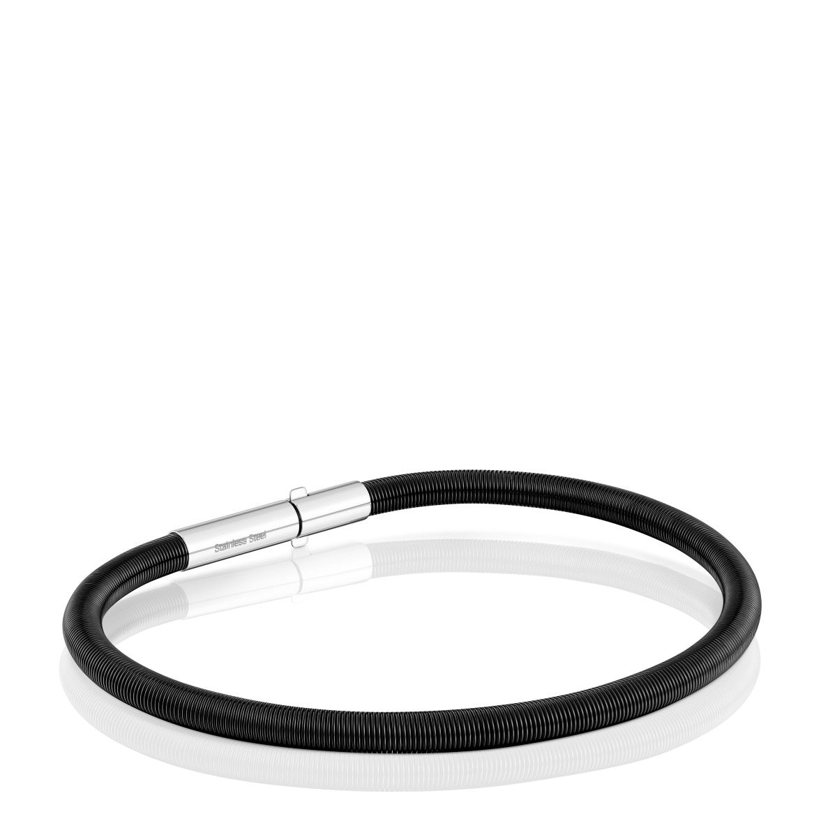 Mesh Tube black IP steel Bracelet 19 cm