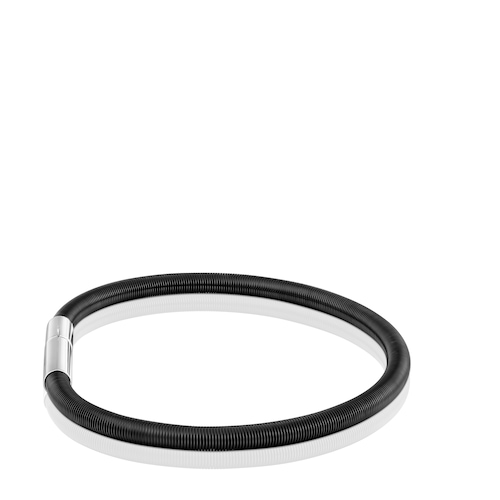 Pulsera de acero IP negro 19 cm Mesh Tube