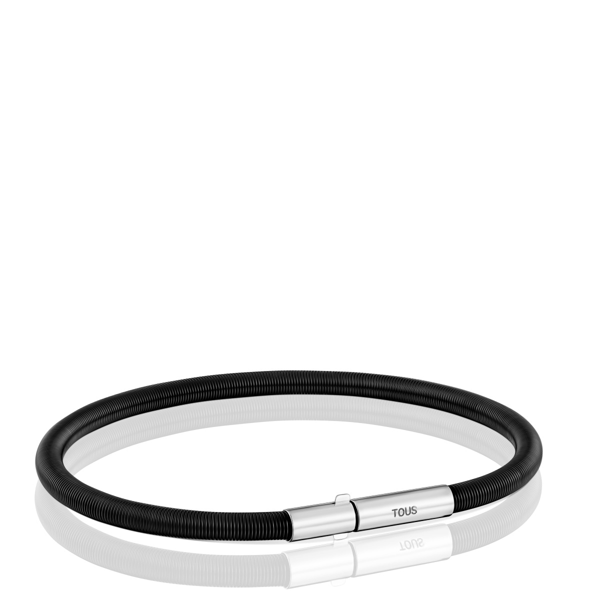 Mesh Tube black IP steel Bracelet 19 cm