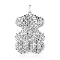 Colgante oso grande texturizado de plata Bold Bear