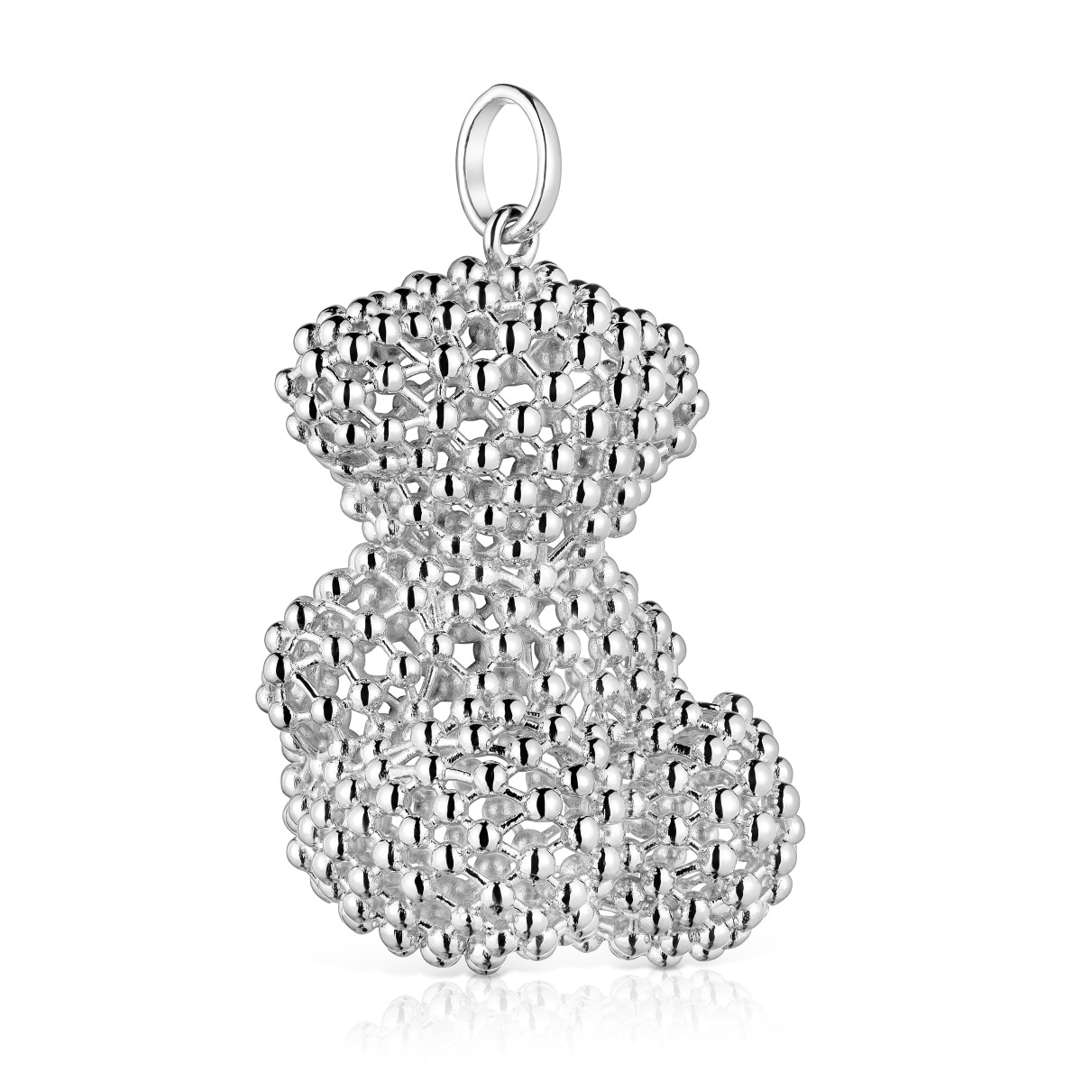 Large silver texturized bear Pendant Bold Bear