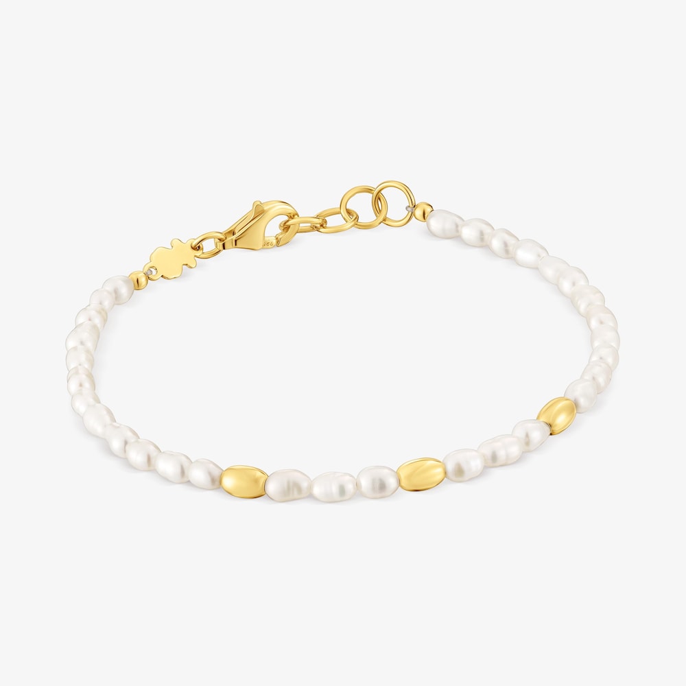 Bracelet with cultured pearls and 18K gold vermeil and Gloss