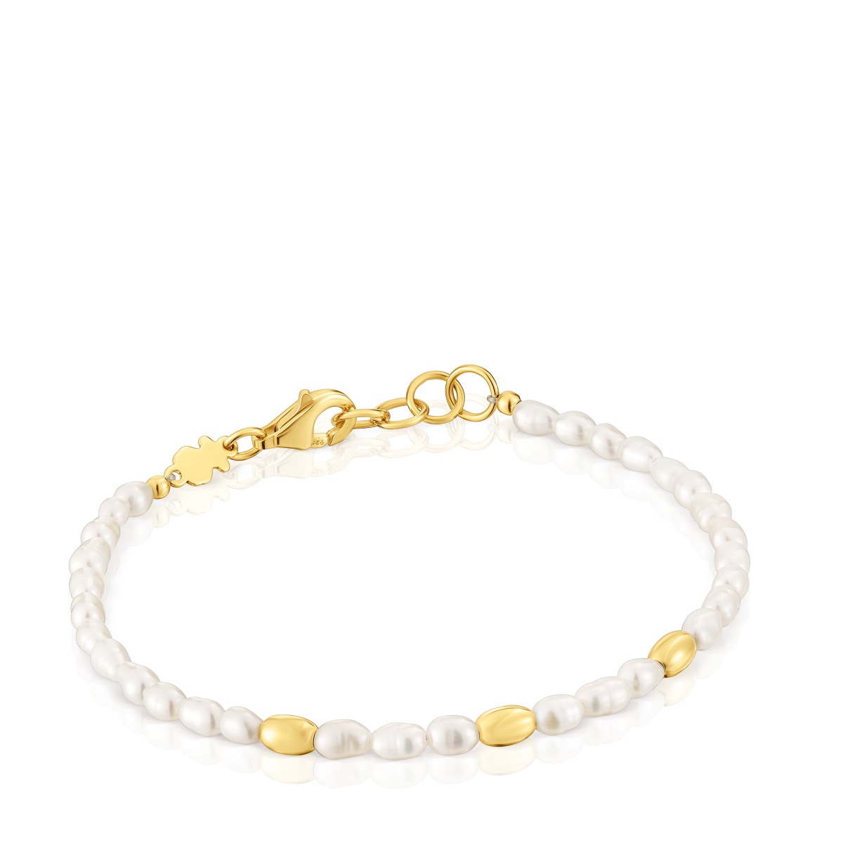 Pulsera con perlas cultivadas y baño de oro de 18 kt sobre plata Gloss
