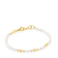 Pulsera con perlas cultivadas y baño de oro de 18 kt sobre plata Gloss