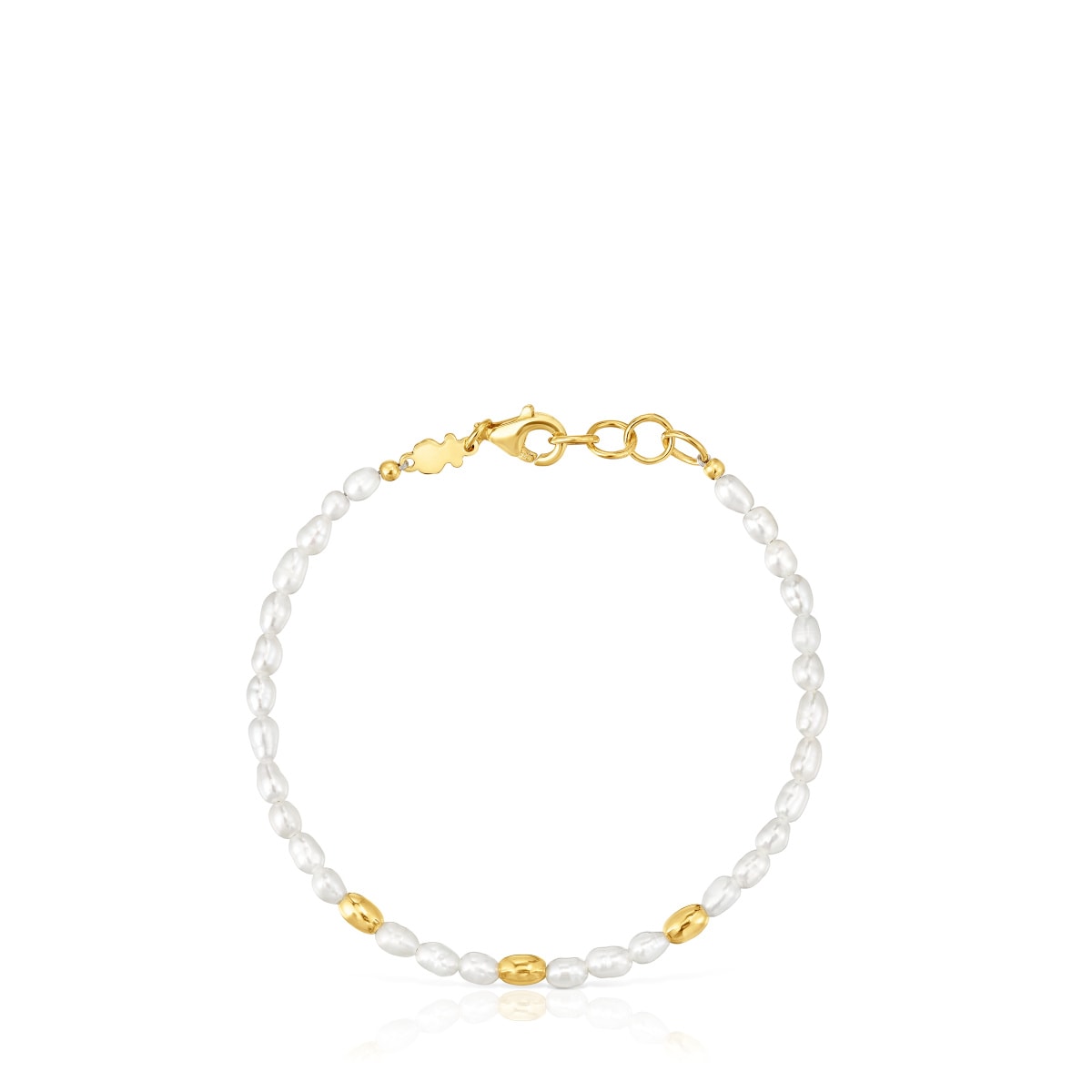 Pulsera con perlas cultivadas y baño de oro de 18 kt sobre plata Gloss
