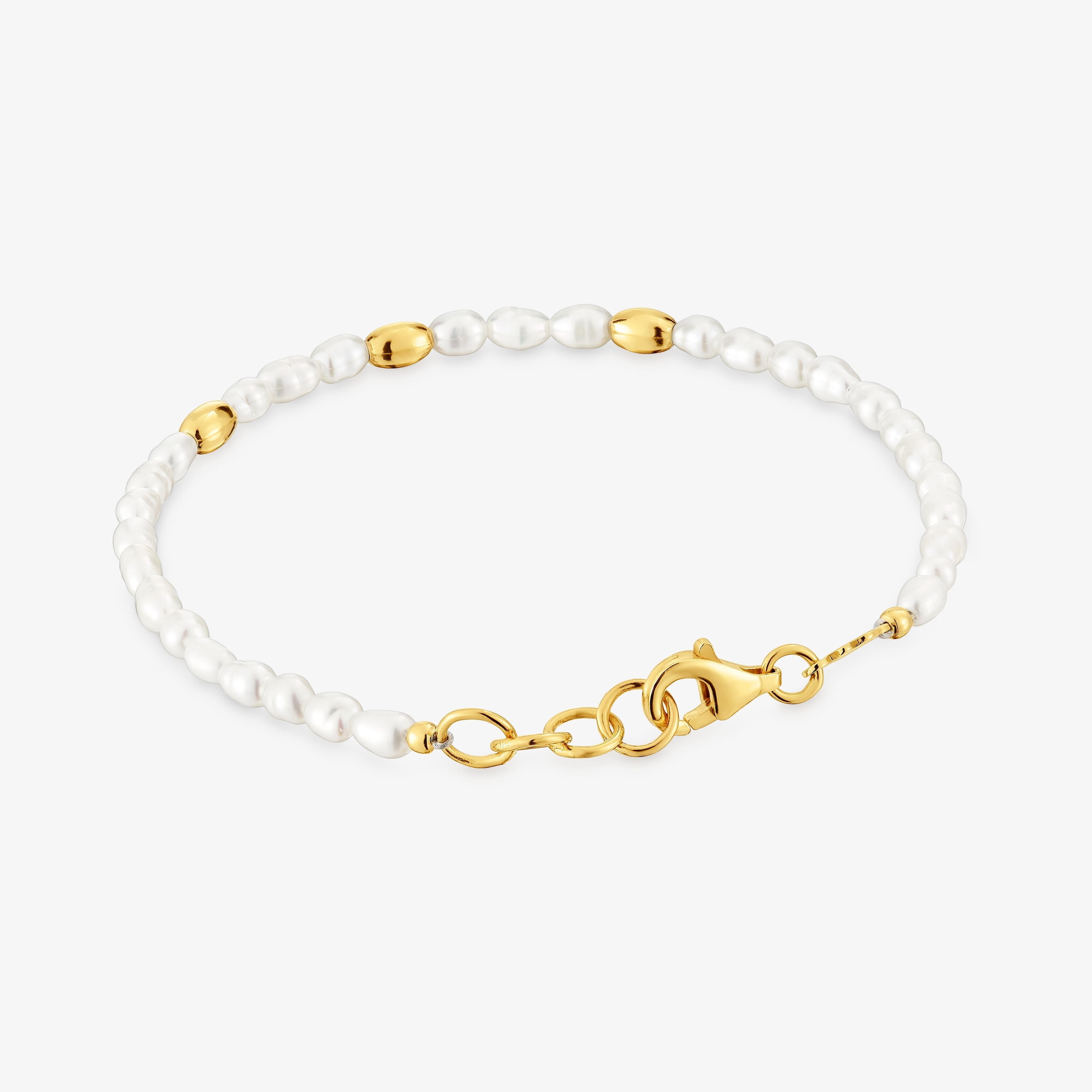 Bracelet with cultured pearls and 18K gold vermeil and Gloss