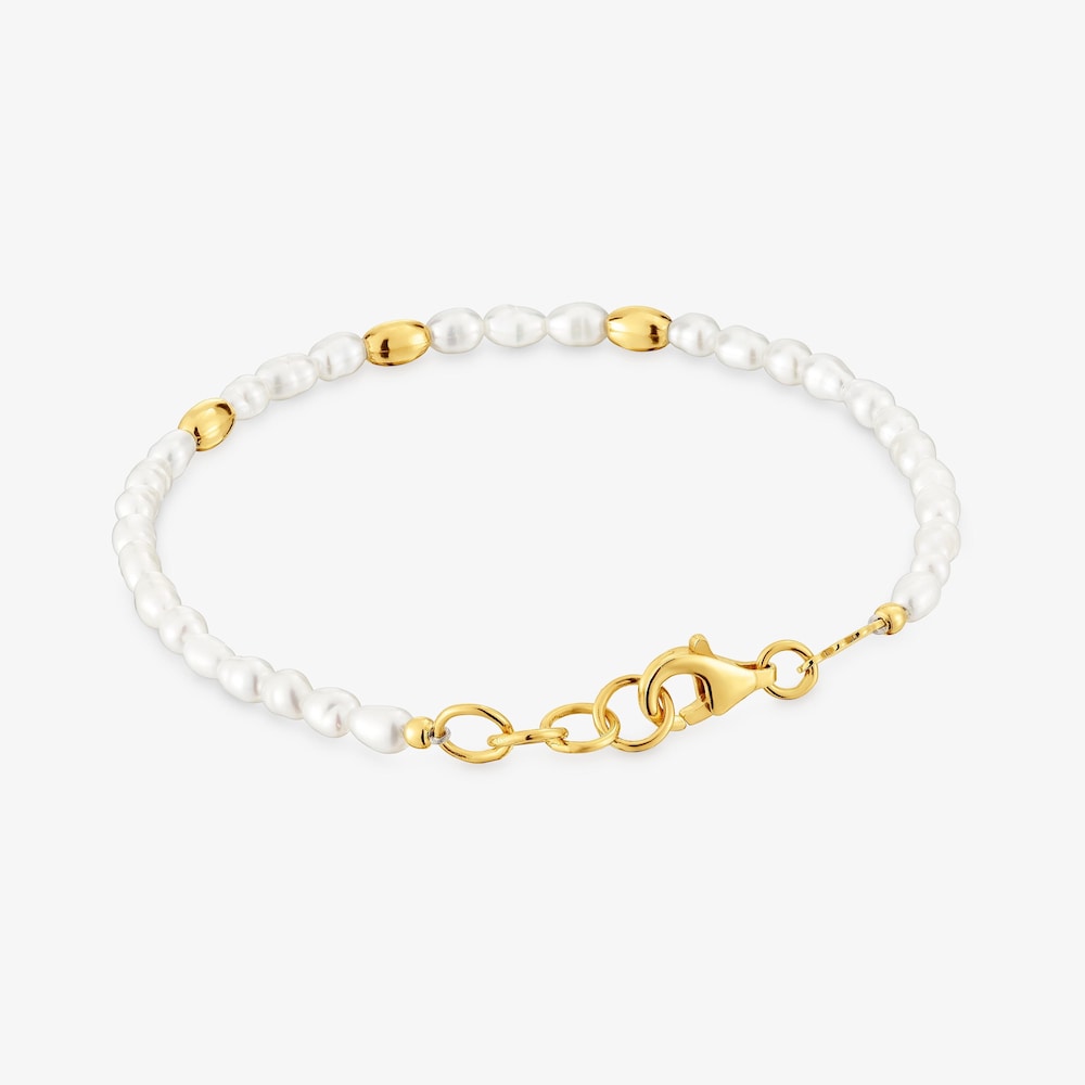 Bracelet with cultured pearls and 18K gold vermeil and Gloss