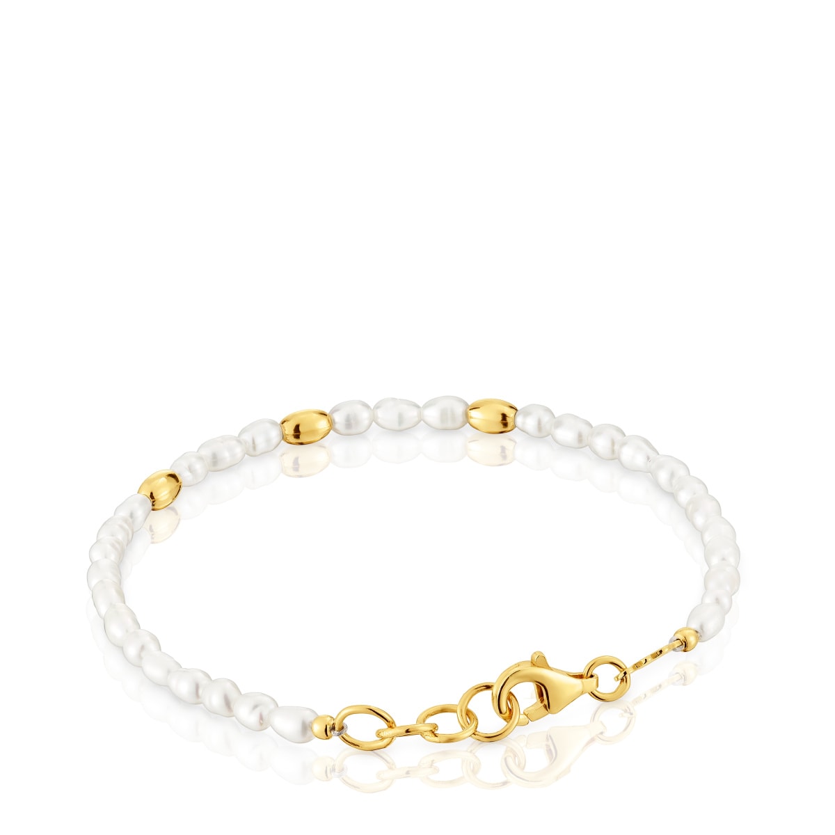 Pulsera con perlas cultivadas y baño de oro de 18 kt sobre plata Gloss