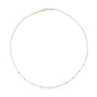 Gargantilla con perlas cultivadas y baño de oro de 18 kt sobre plata Gloss