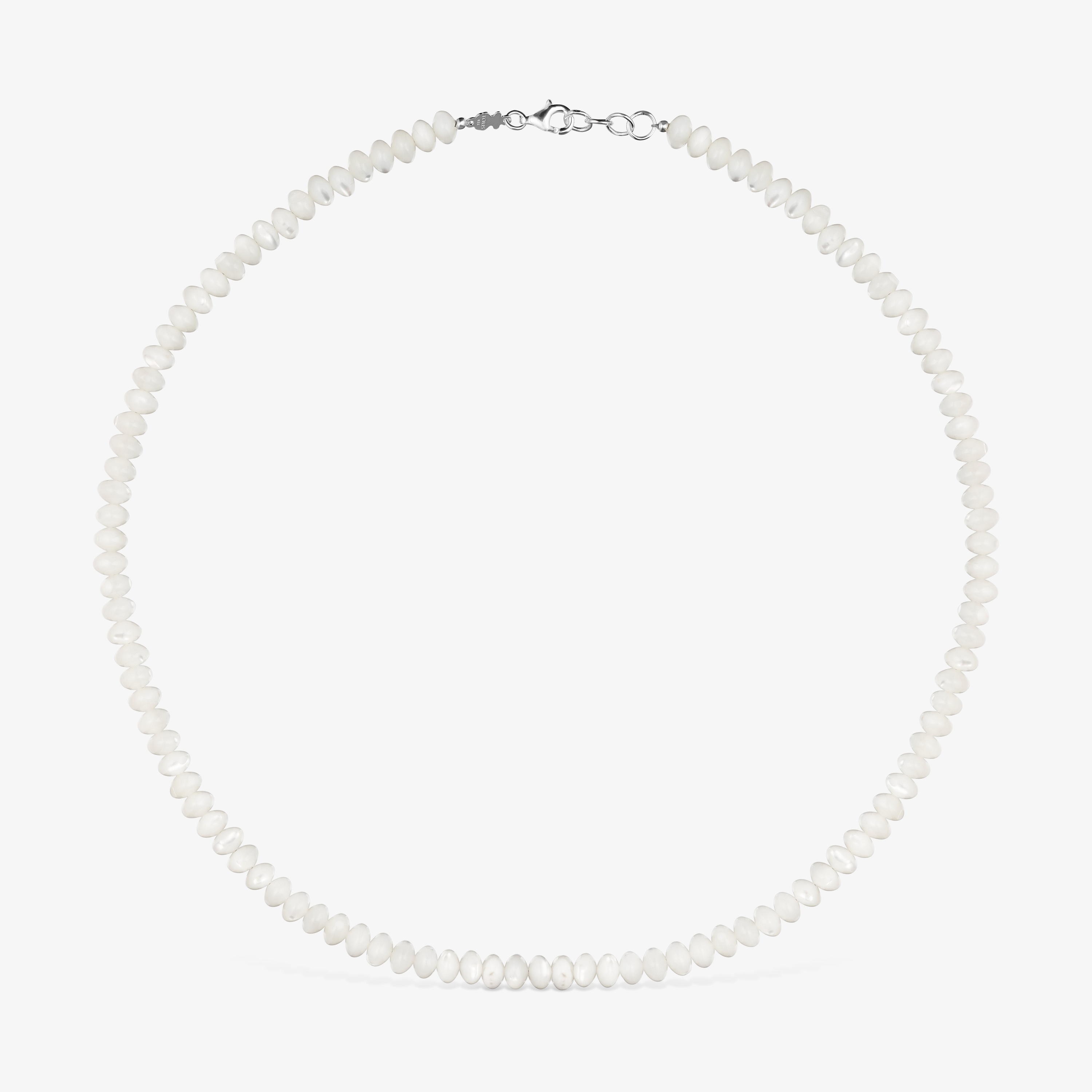 Short silver and mother-of-pearl Necklace Basic Colors