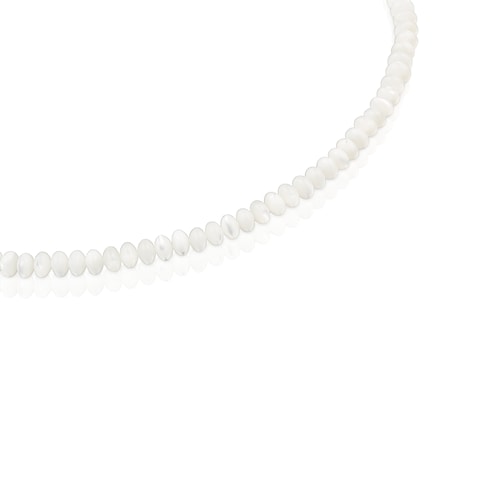 Short silver and mother-of-pearl Necklace Basic Colors