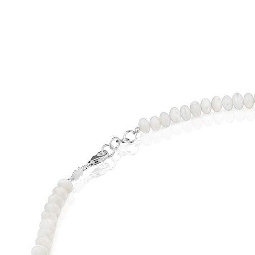 Short silver and mother-of-pearl Necklace Basic Colors
