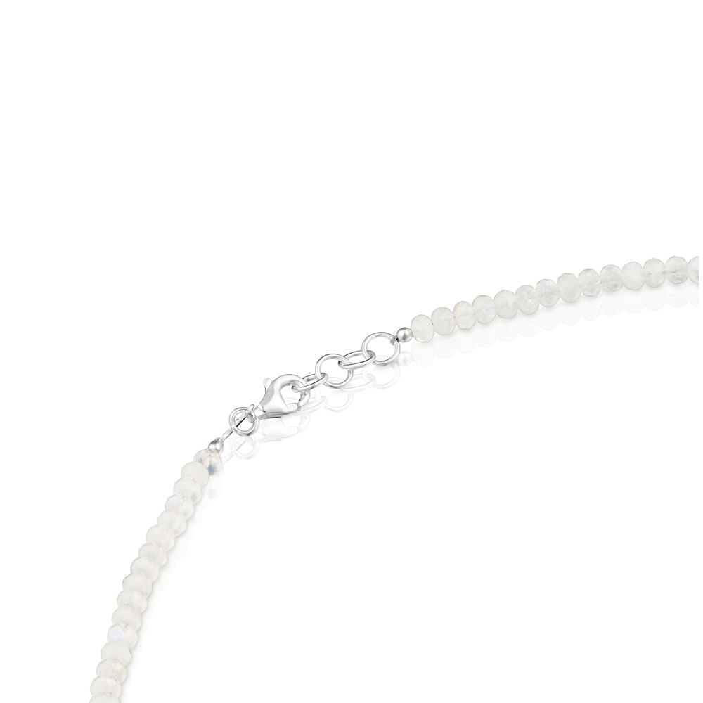 Collar corto de plata y piedra luna Basic Colors image number 2
