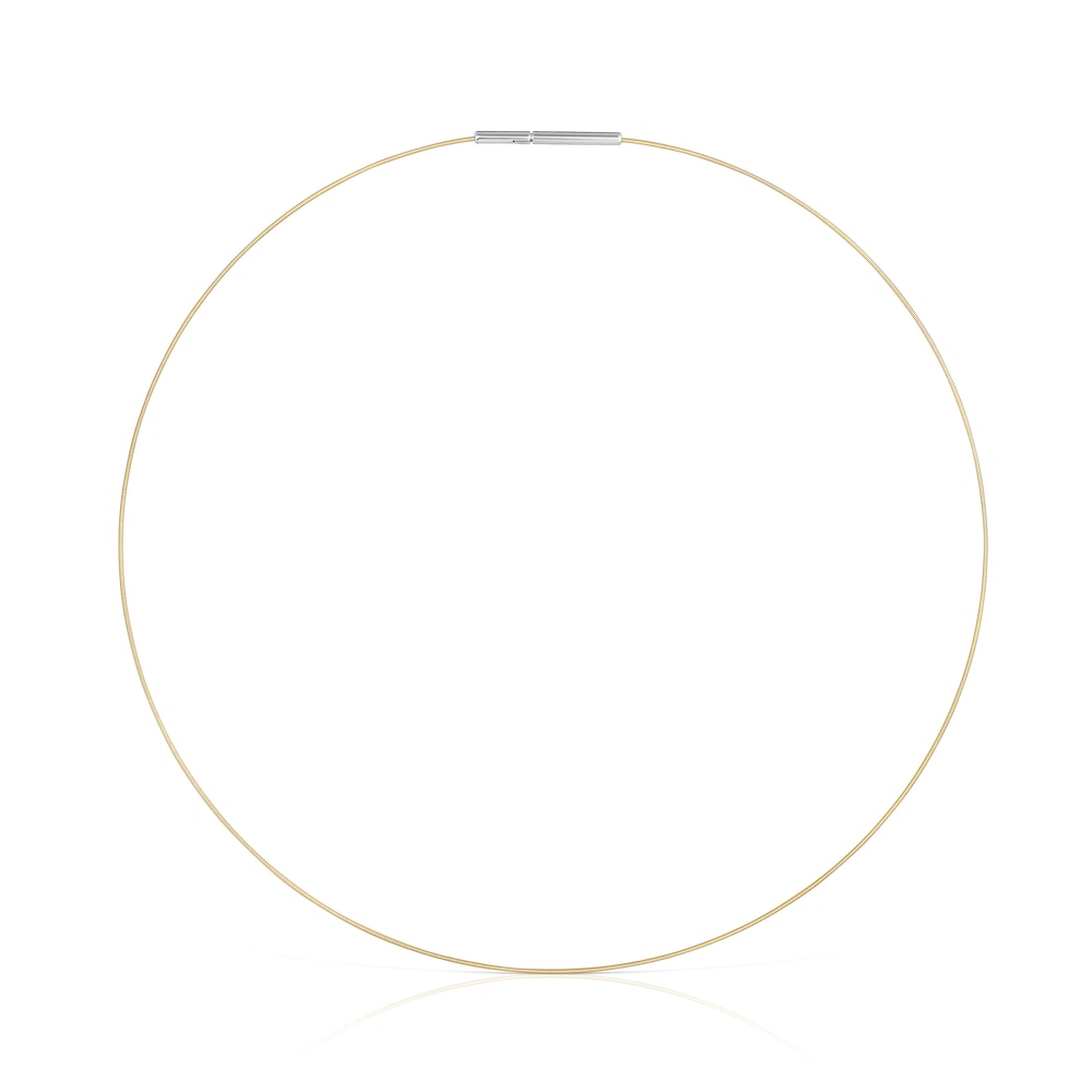 Collar de oro y acero Mesh Tube image number 0