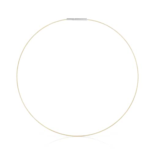 Mesh Tube gold and steel Necklace