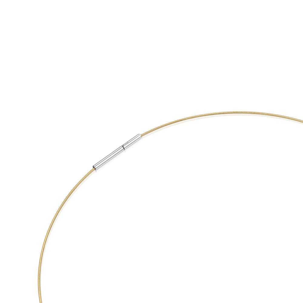 Collar de oro y acero Mesh Tube image number 2