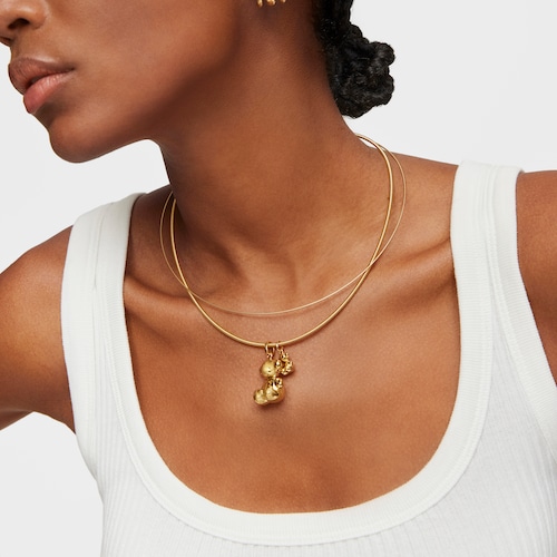 Mesh Tube gold and steel Necklace