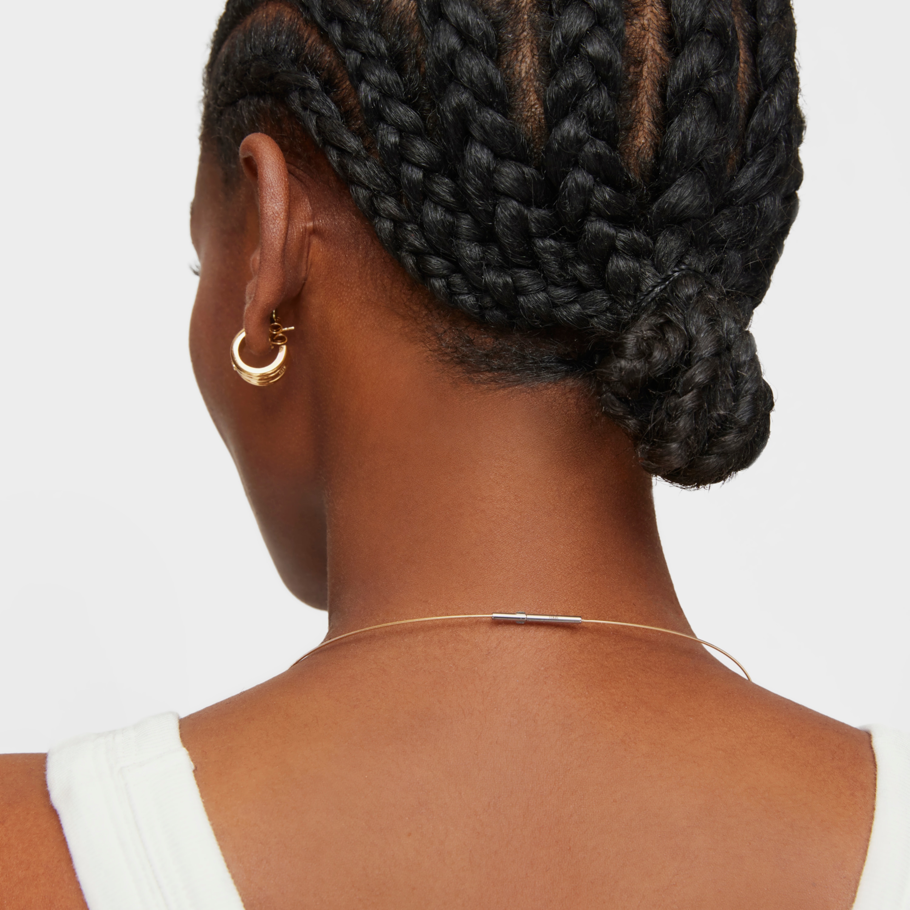 Mesh Tube 18K solid gold and steel Necklace