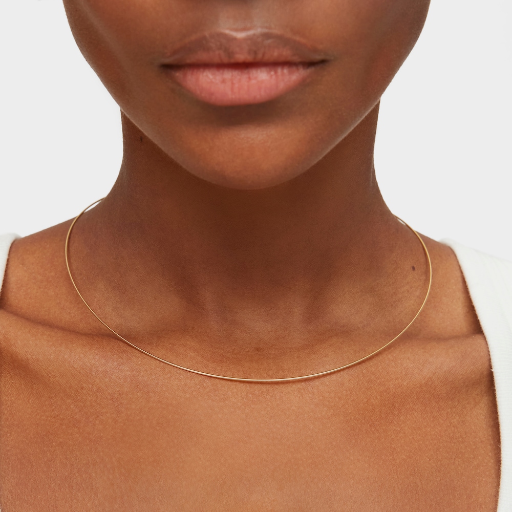 Collar de oro y acero Mesh Tube image number 5