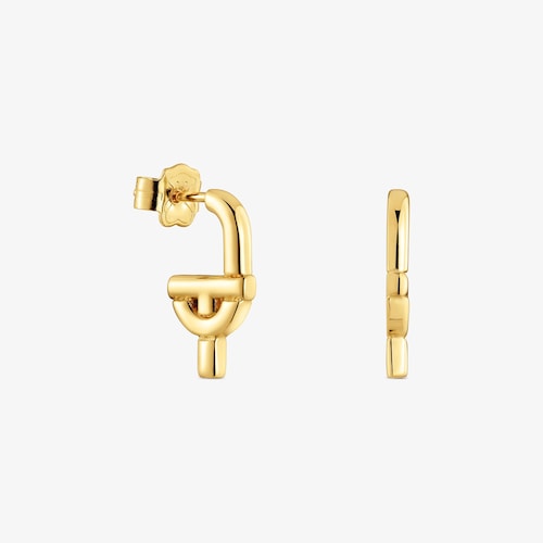 Pendientes con ba&ntilde;o de oro 18 kt sobre plata TOUS MANIFESTO