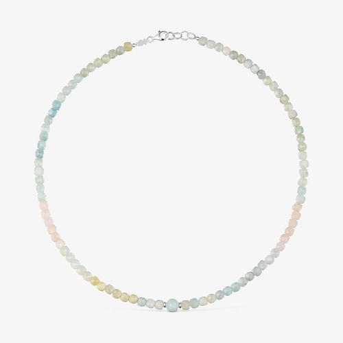 Collar corto de plata y berilos multicolor Basic Colors