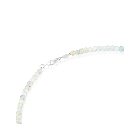 Short silver Necklace with multicolored beryllium Basic Colors