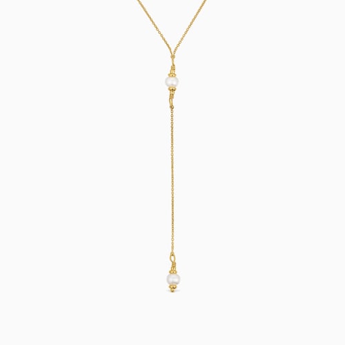 Gargantilla tira con ba&ntilde;o de oro de 18&nbsp;kt sobre plata y perlas cultivadas Gloss