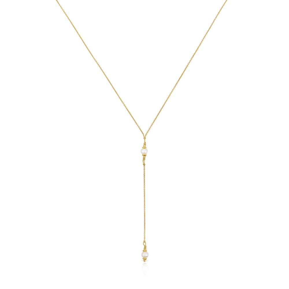 Gargantilla tira con baño de oro de 18 kt sobre plata y perlas cultivadas Gloss Gargantilla tira con baño de oro de 18 kt sobre plata y perlas cultivadas Gloss