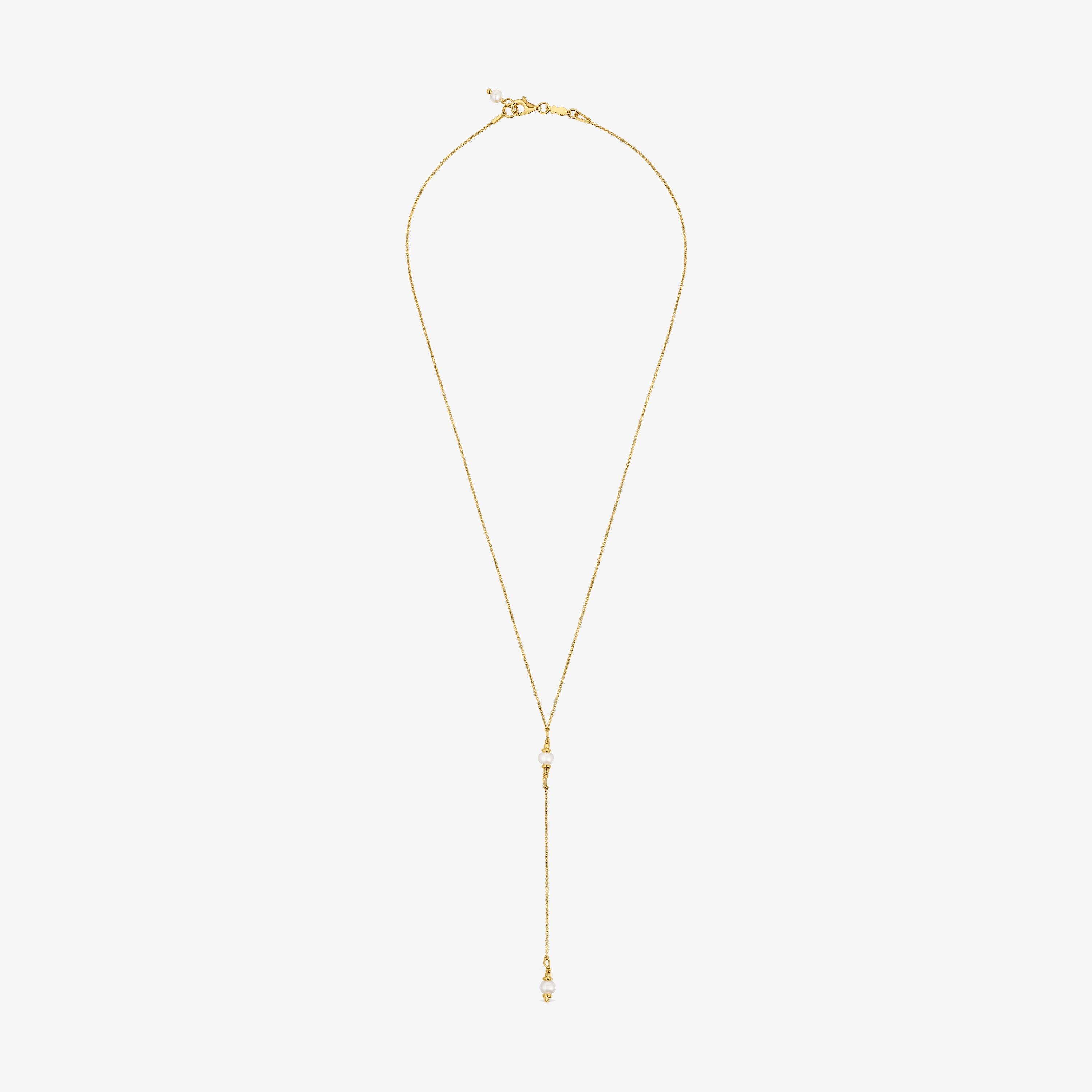 Strip Choker with 18K gold vermeil and cultured pearls Gloss