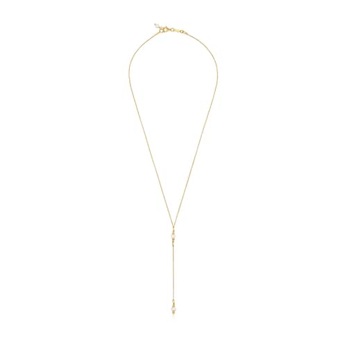 Strip Choker with 18kt gold plating over silver and cultured pearls Gloss