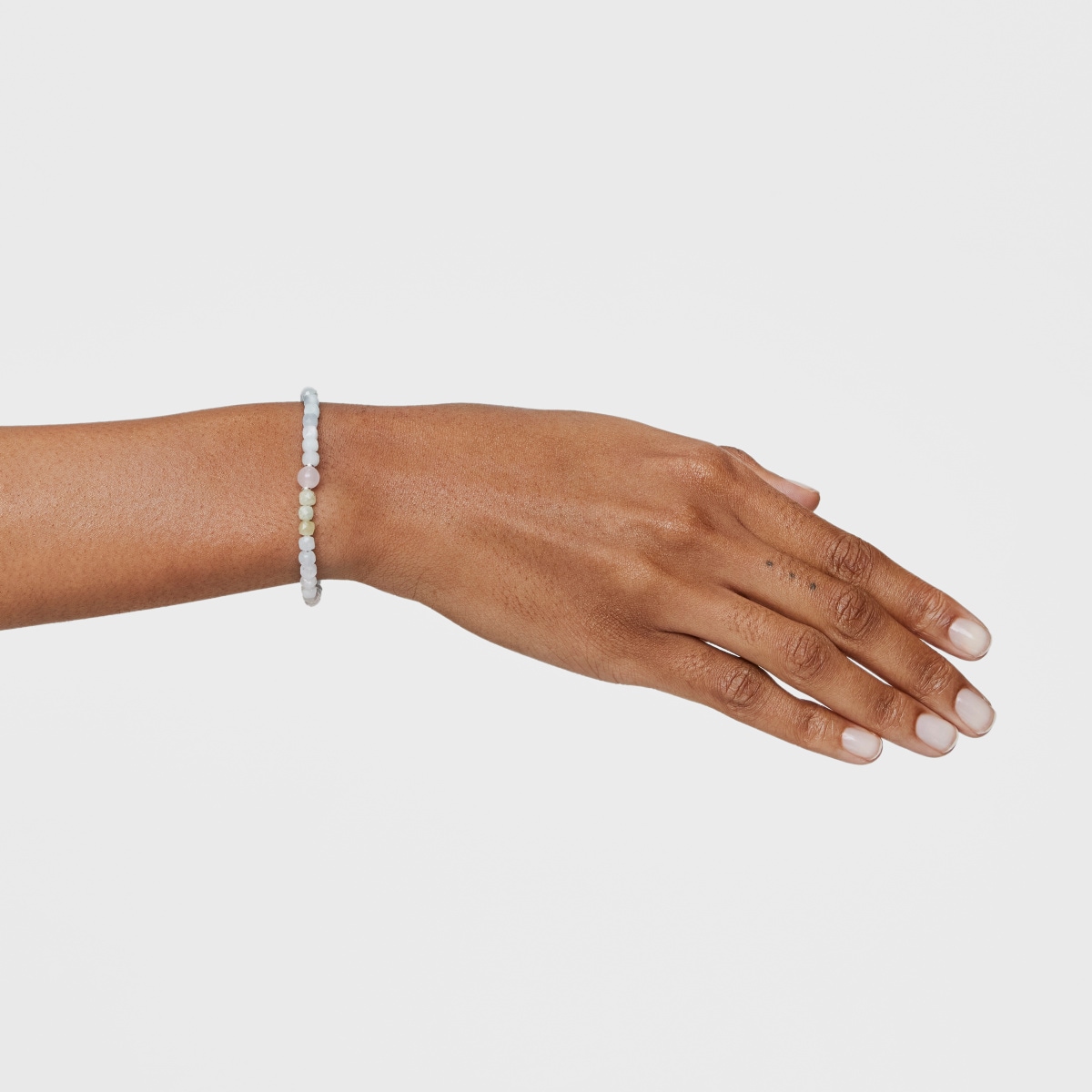 Rose quartz and multicolored beryllium ball Bracelet Basic Colors