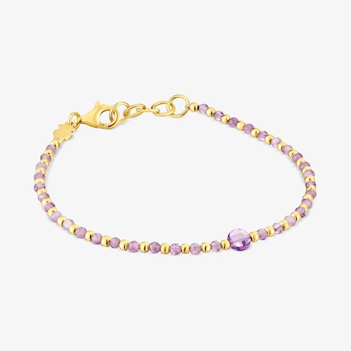 Bra&ccedil;alet boles amb bany d'or 18 kt sobre plata i ametista Basic Colors