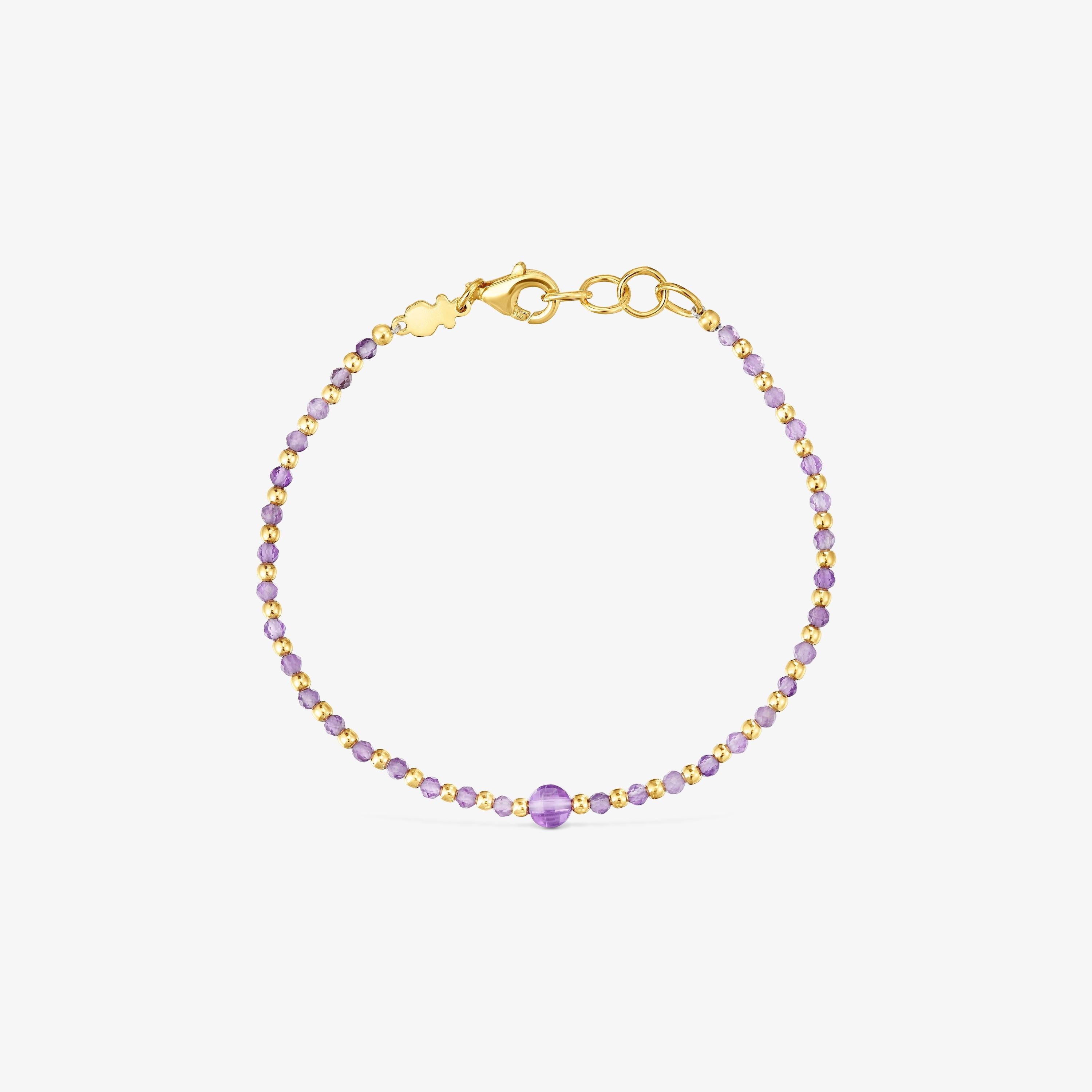 Ball Bracelet with 18K gold vermeil and amethyst Basic Colors