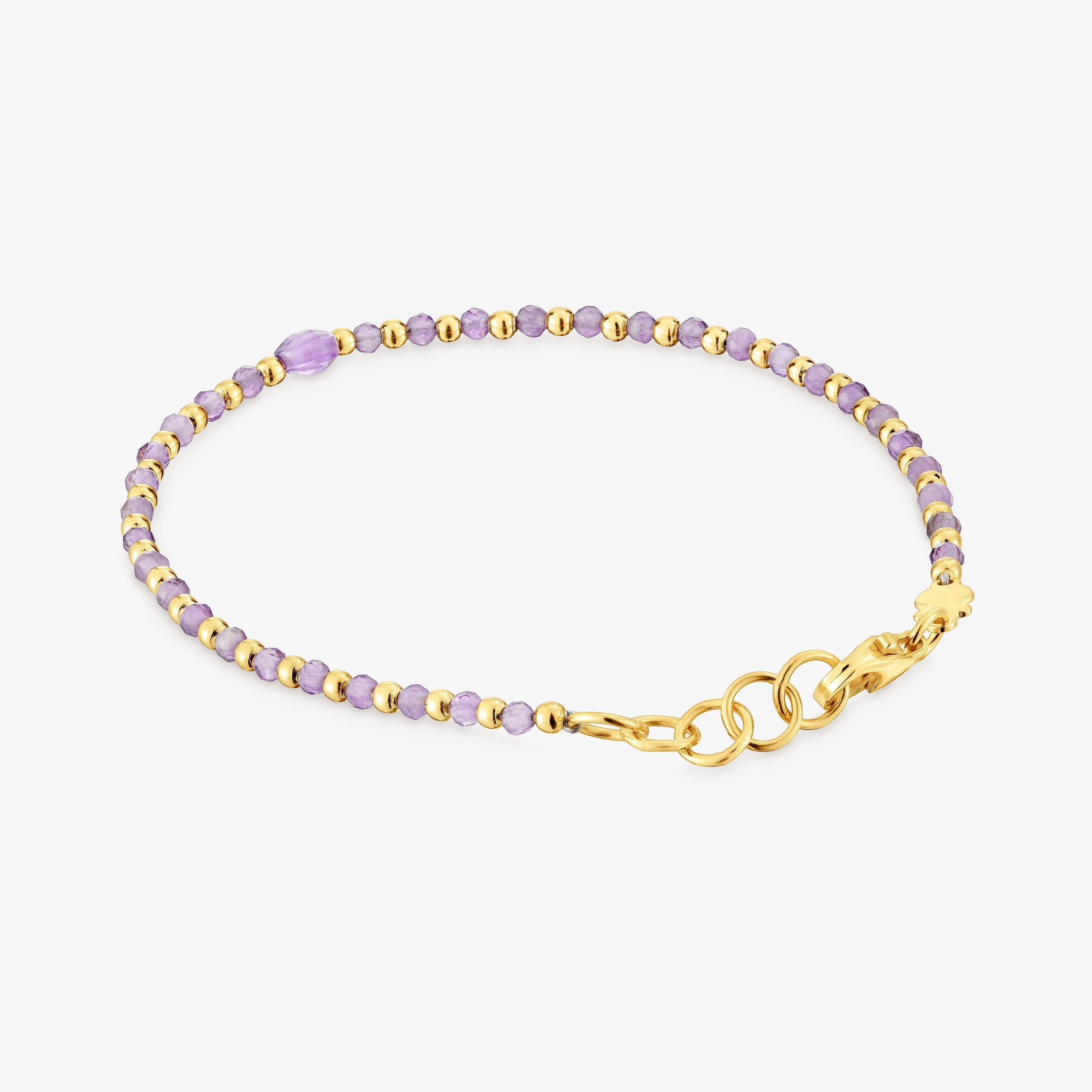 Ball Bracelet with 18K gold vermeil and amethyst Basic Colors