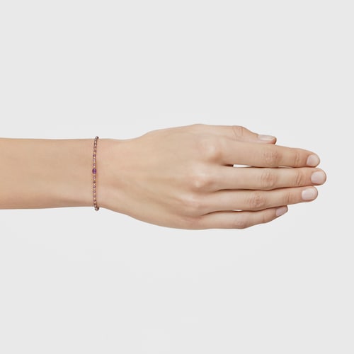 Ball Bracelet with 18kt gold plating over silver and amethyst Basic Colors