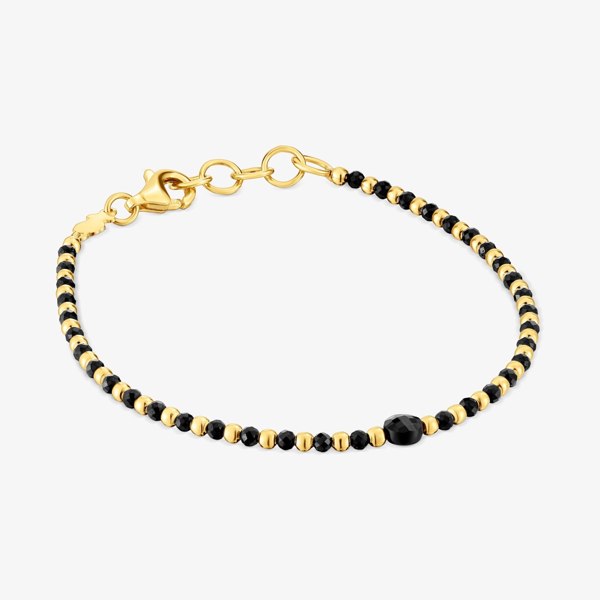 Pulsera Bolas Con Baño De Oro 18 Kt Sobre Plata Y Espinela Basic Colors