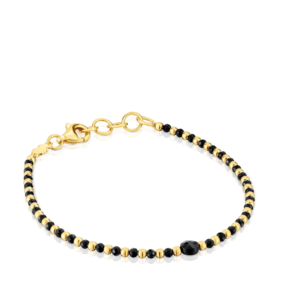 Ball Bracelet with 18 kt gold plating over silver and spinel Basic Colors