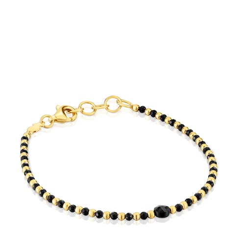 Ball Bracelet with 18 kt gold plating over silver and spinel Basic Colors