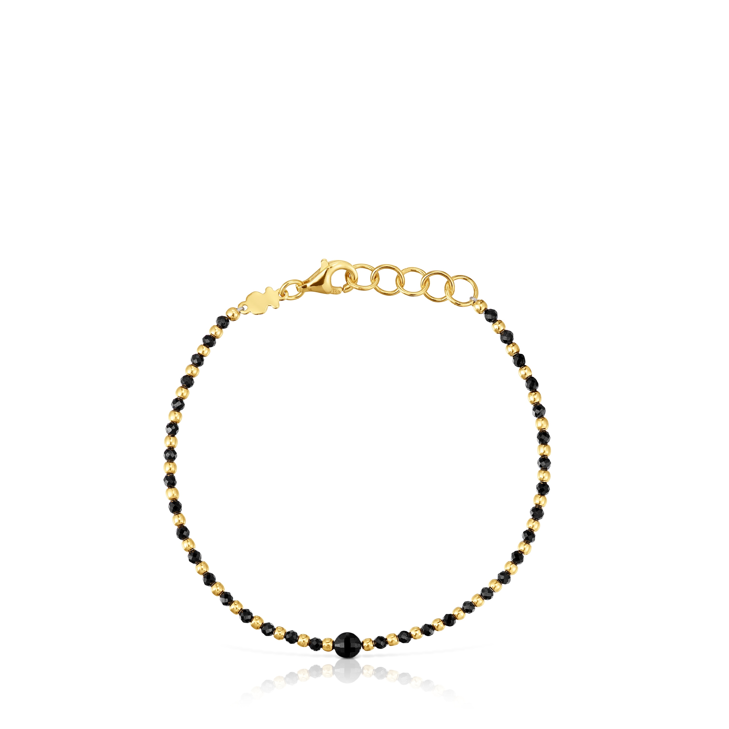 Ball Bracelet with 18 kt gold plating over silver and spinel Basic Colors