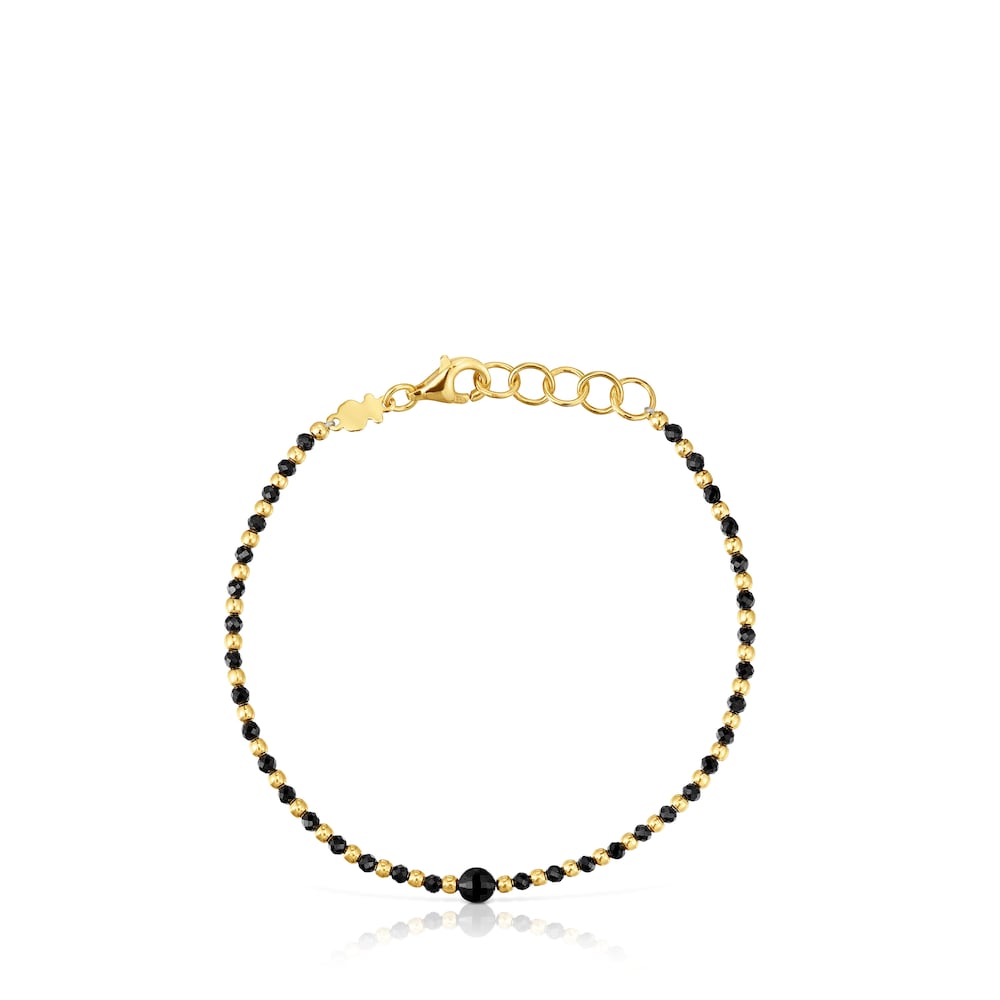Ball Bracelet with 18 kt gold plating over silver and spinel Basic Colors