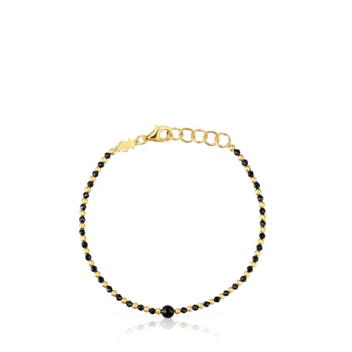 Ball Bracelet with 18 kt gold plating over silver and spinel Basic Colors