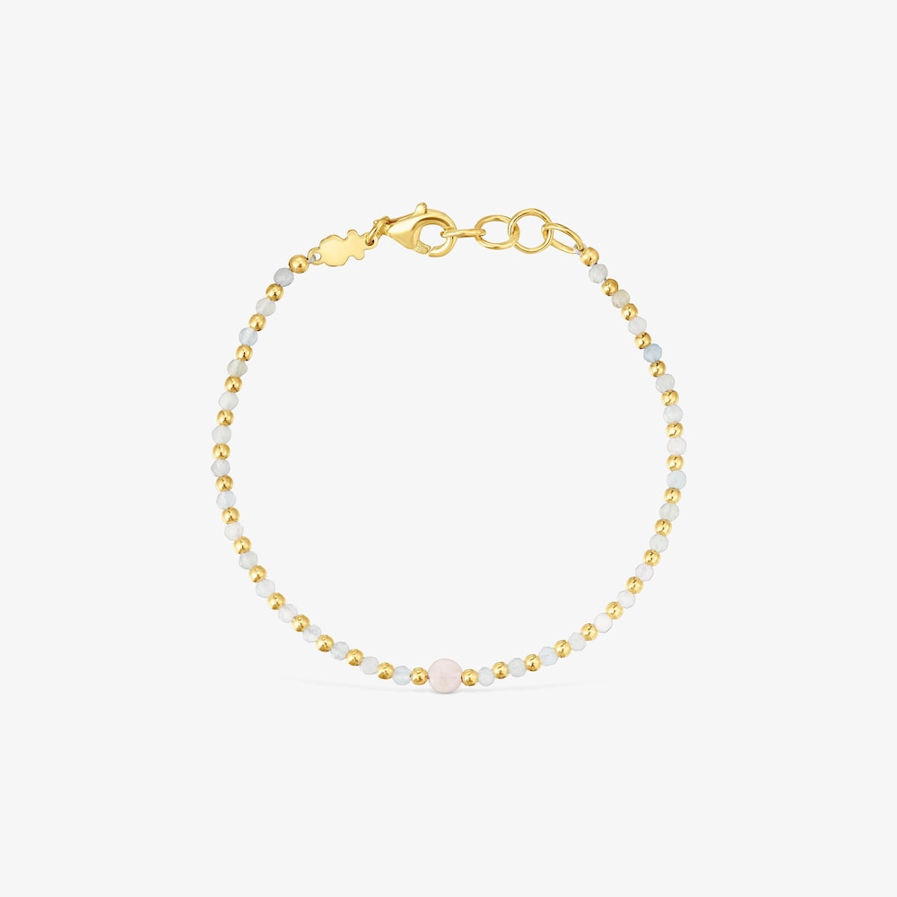 Ball Bracelet with 18K gold vermeil, beryllium and morganite Basic Colors